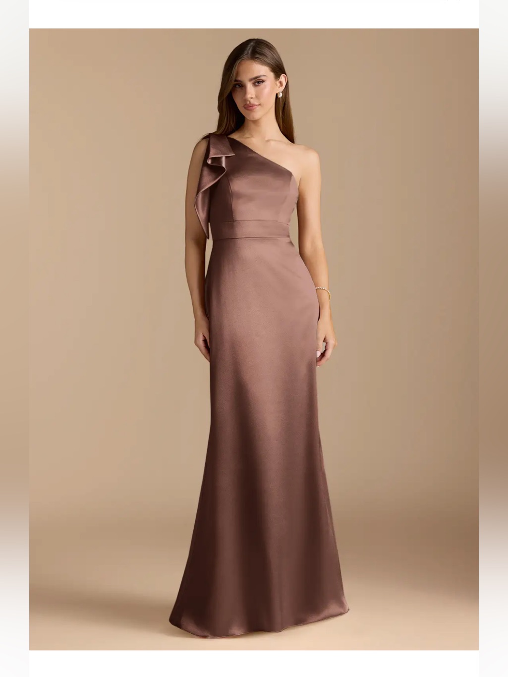 Azazie Dress In Color Espresso Satin Size A0